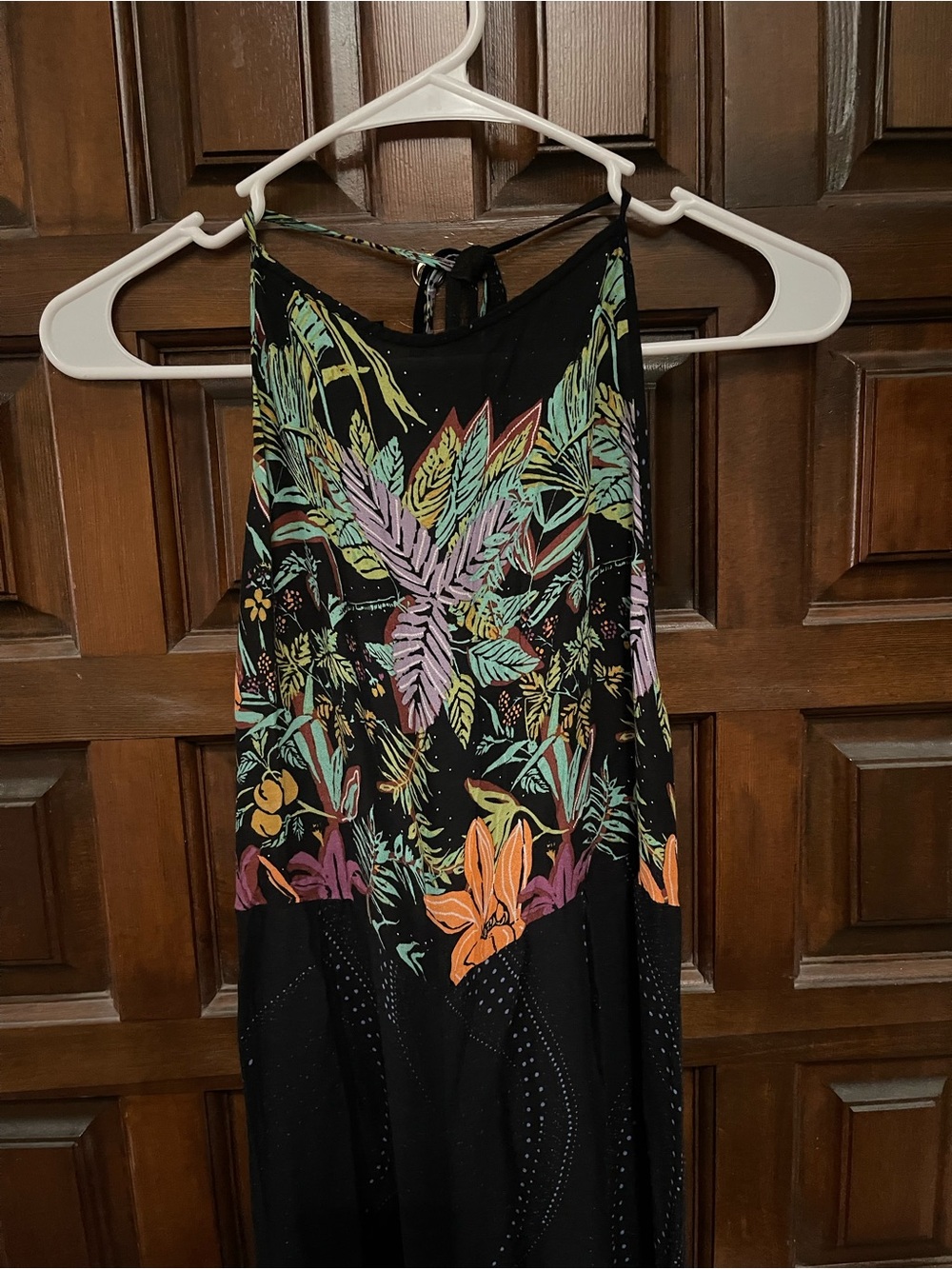 Intimately Free People Sleeveless Black Lace-Back Floral-Trim Wide Leg Jumpsuit - Picture 11 of 14